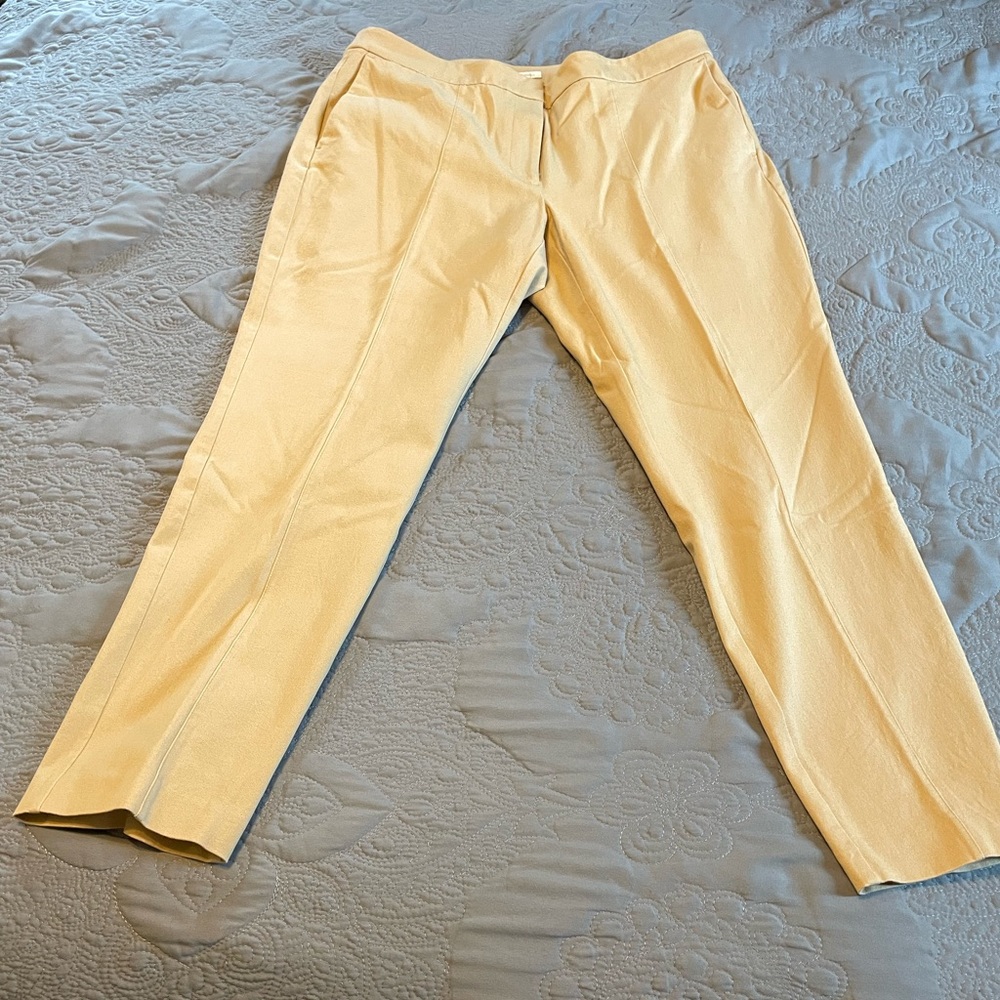 Tan/gold knit JJill dress pants. Size 12